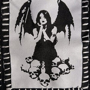 Gothic Bat Winged Girl Handmade Cloth Patch