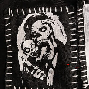 Skeleton Head Horror Handmade Patch
